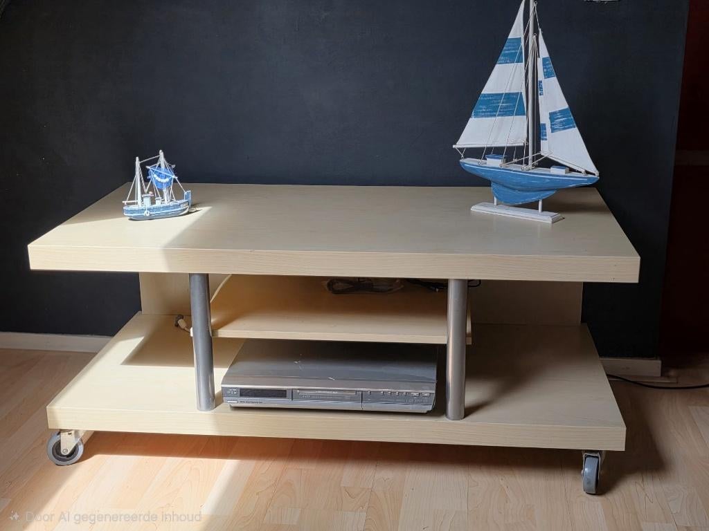 TV meubel, Ophalen, Strak modern, 100 tot 150 cm, Zo goed als nieuw