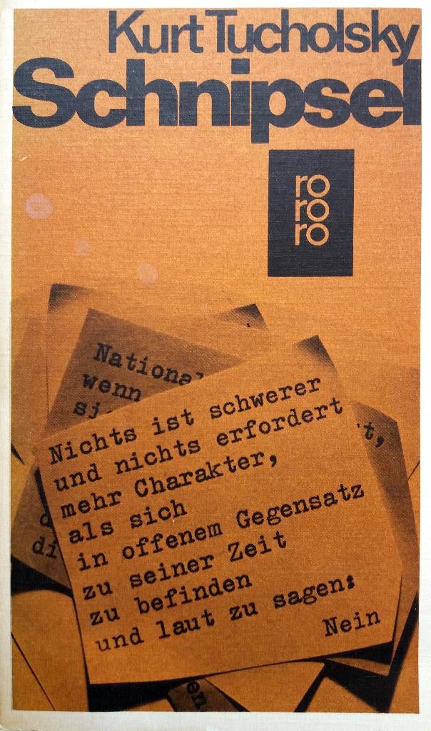 Kurt Tucholsky - Schnipsel (DUITSTALIG), Ophalen of Verzenden, Gelezen, Fictie