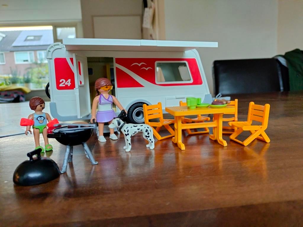 Playmobil caravan, Ophalen, Zo goed als nieuw, Complete set