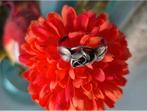 Vintage zilveren ring roos met blaadjes Theodor Klotz, Ophalen of Verzenden, Zilver, Ring