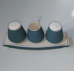 Keramisch peper- en zoutstel met een mosterdpotje, jaren 50, Gebruikt, Keramiek, Overige typen, Ophalen of Verzenden