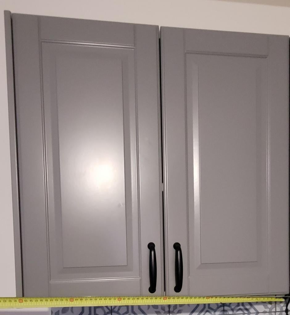 Ikea keuken kast BODBYN grijs front grepen eneryda zwart, Ophalen, Minder dan 80 cm, Overige typen, Minder dan 200 cm