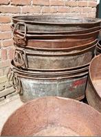 Oude brocante zinken metalen teil, Gebruikt, Minder dan 30 cm, T, Rond