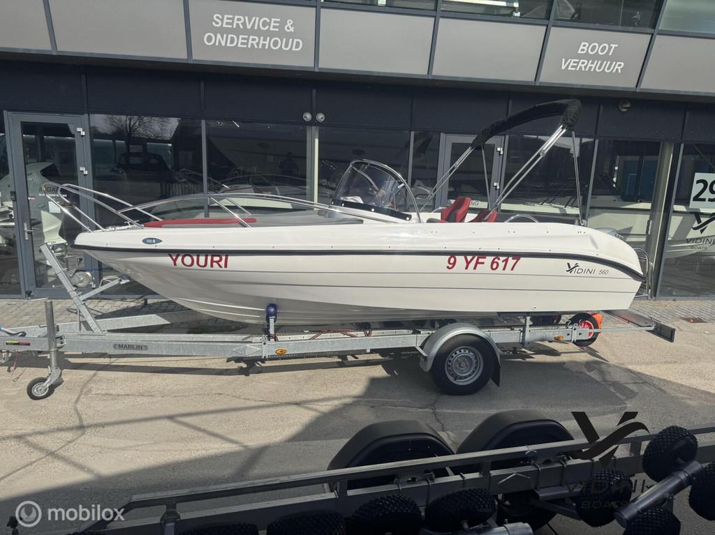 Vidini 560 sundeck Honda 50pk Marlin trailer *als nieuw*, Gebruikt, -, -, -