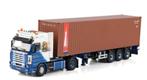 WSI SCANIA + CONTAINER TRAILER + CONTAINER - WILBERT KUIPERS, Hobby en Vrije tijd, Modelauto's | 1:50, Wsi, ., Nieuw, Ophalen of Verzenden