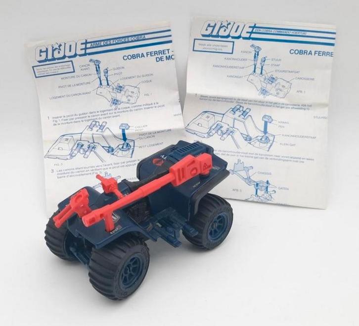 GI Joe voertuig Cobra Ferret uit 1985 met handleidingen, Verzamelen, Poppetjes en Figuurtjes, Zo goed als nieuw, Ophalen of Verzenden