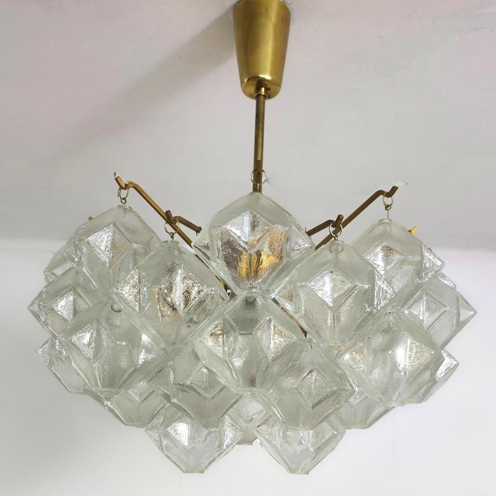 Kalmar franken pagoda lamp 60s zeldzaam glas met messing, Ophalen of Verzenden, Glas