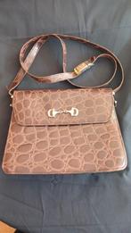 Krokodillen leren tas, Ophalen of Verzenden, Gebruikt, Bruin