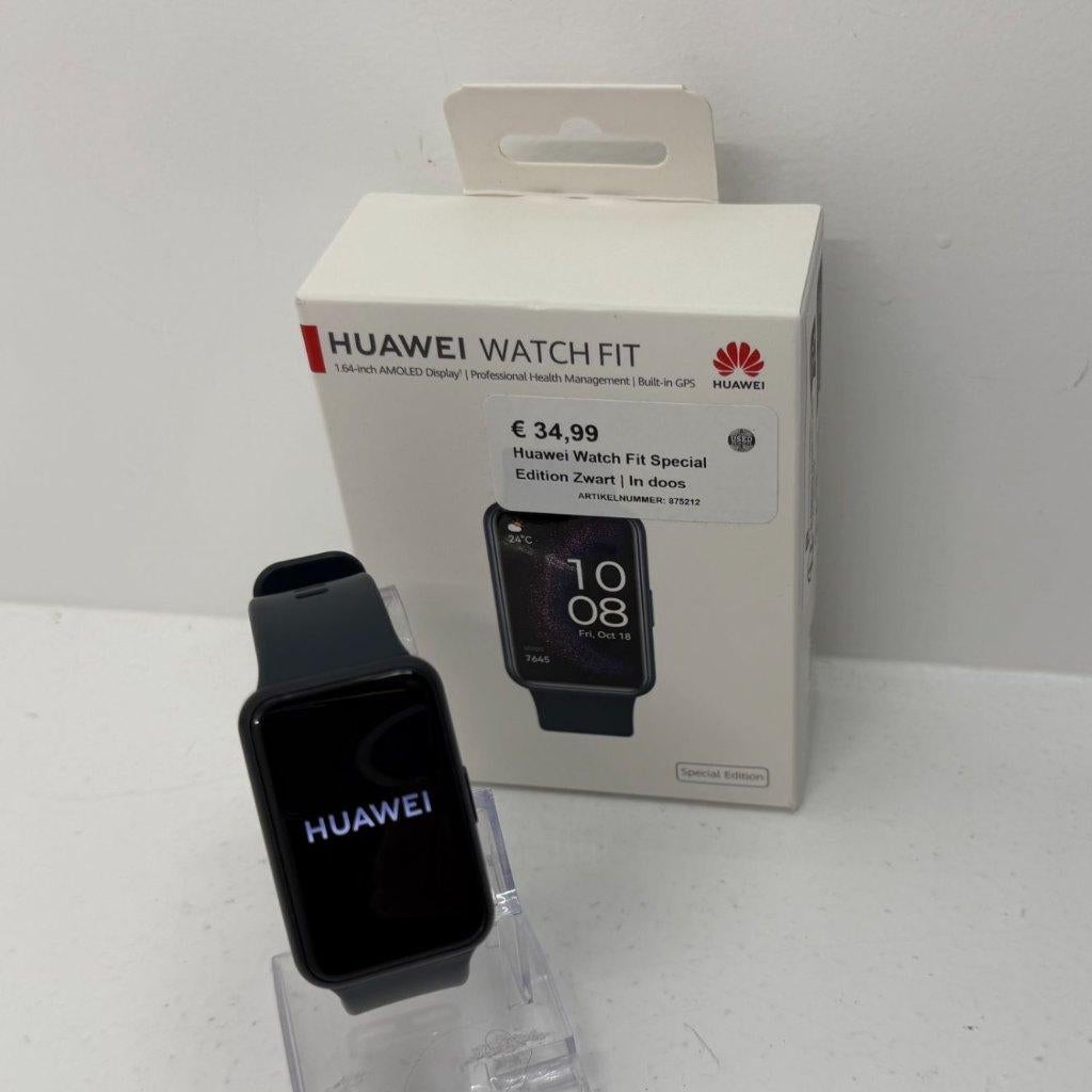 Huawei Watch Fit Special Edition Zwart | In doos, Ophalen of Verzenden, Zo goed als nieuw, Used products dordrecht, Huawei