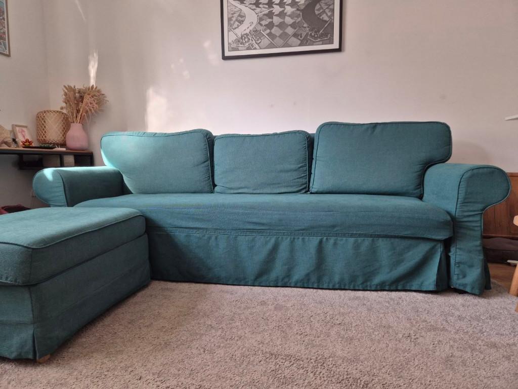IKEA slaapbank + 3 tafels + voetenbank, Ophalen, 250 tot 300 cm, Gebruikt, Driepersoons