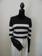 Max Mara Marella viscose trui wit/blauwe strepen XL, Zo goed als nieuw, Verzenden, Blauw, Maat 42/44 (L)
