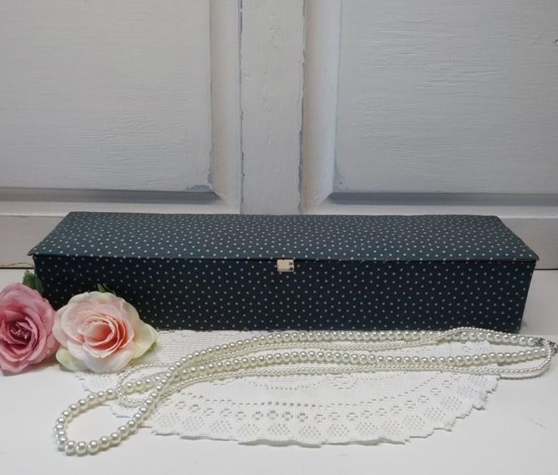 Lange vintage stoffen doos, Ophalen of Verzenden