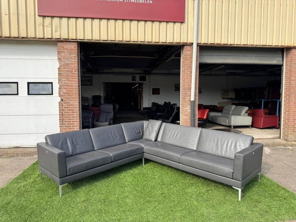Hoekbank JORI Tigra JR-2225  grijs leer  bankstel design, Huis en Inrichting, Banken | Bankstellen, Ophalen, Jori, Geen, Pahest@hotmail.nl