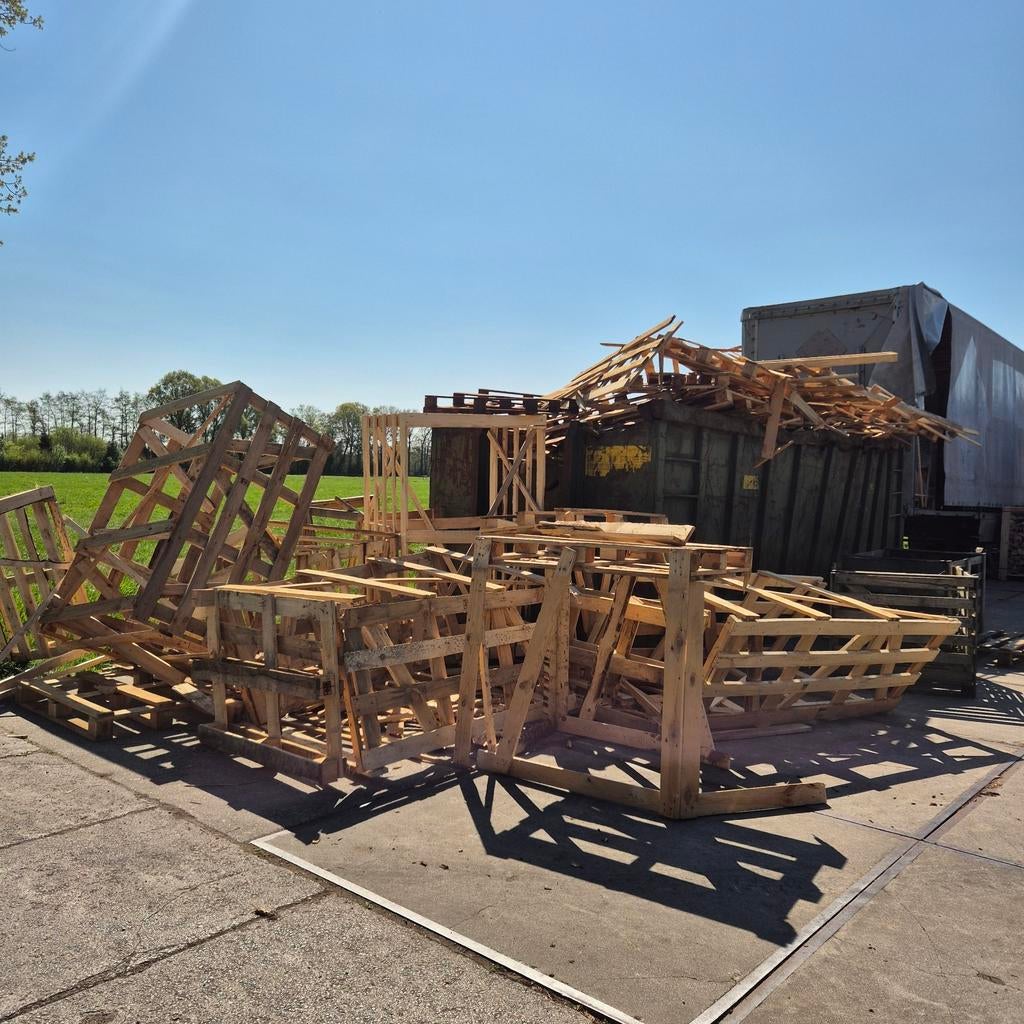 GRATIS Pallet hout. Stookhout brandhout, Tuin en Terras, Haardhout, 6 m³ of meer, Ophalen