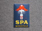 SPA MONOPOLE EMAILLE RECLAMEBORD, Ophalen, Zo goed als nieuw, Reclamebord