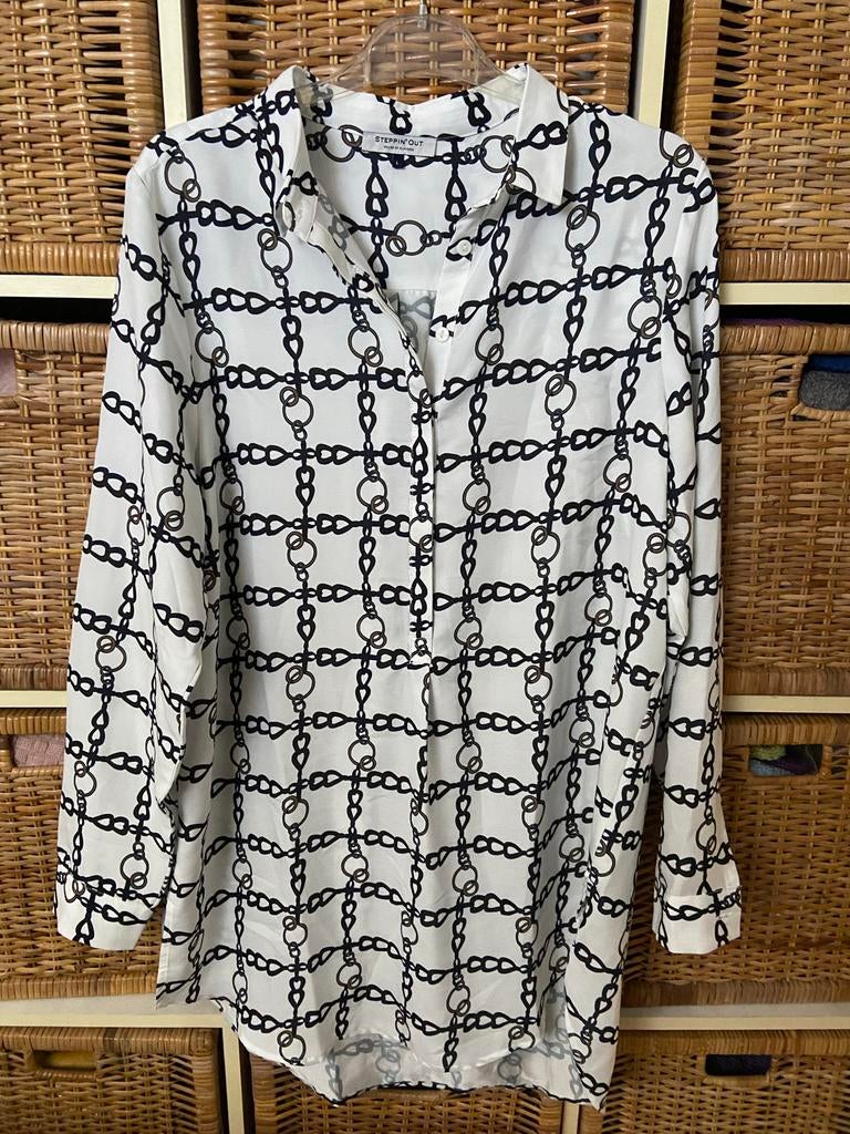 Steppin' Out blouse met kettingprint, maat L, Kleding | Dames, Ophalen of Verzenden, Zo goed als nieuw, Maat 42/44 (L), Wit