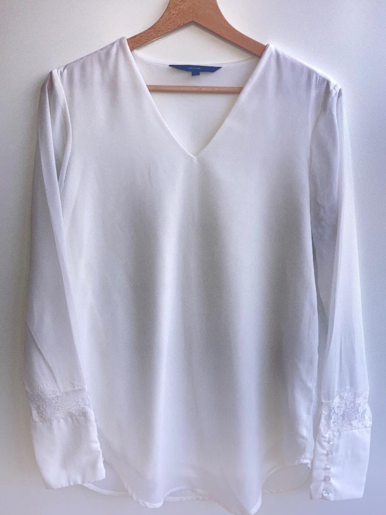 Wit bloesje, blouse met kant van Vero Moda mt. 158/164, Kinderen en Baby's, Kinderkleding | Maat 158, Meisje, Overhemd of Blouse