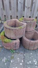 Set van 6 betonnen plantenbakken voor de tuin, Gebruikt, Minder dan 30 cm, Minder dan 60 cm, Ophalen of Verzenden