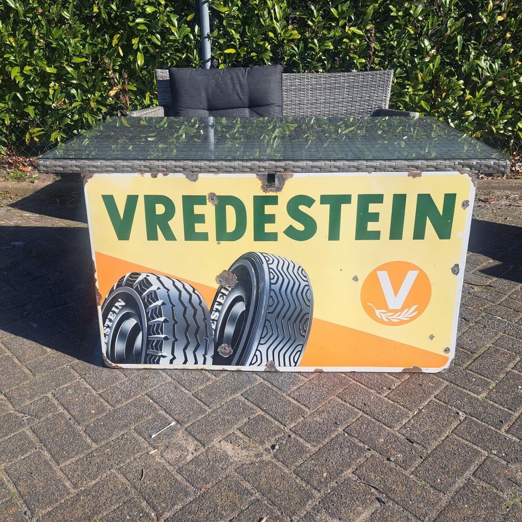 Vredestein banden emaille reclamebord Koekelberg Brux '51, Ophalen, Overige merken