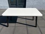 Witte eettafel 150x78x75cm, Ophalen, Gebruikt, 100 tot 150 cm, 50 tot 100 cm