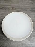 6 ontbijtborden wit/beige 21,5cm Sevilla Hema, Gebruikt, Ophalen of Verzenden, Bord(en), Overige stijlen