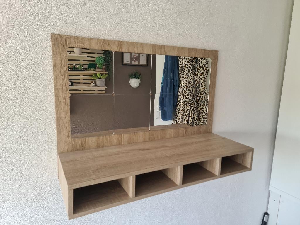 Wand make up tafel, Huis en Inrichting, Woonaccessoires | Spiegels, Ophalen, Zo goed als nieuw, 75 tot 100 cm, Minder dan 100 cm