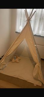 Tipi Speeltent Wit 160x130x130cm met lampjes, kleed, kussens, Ophalen, Nieuw