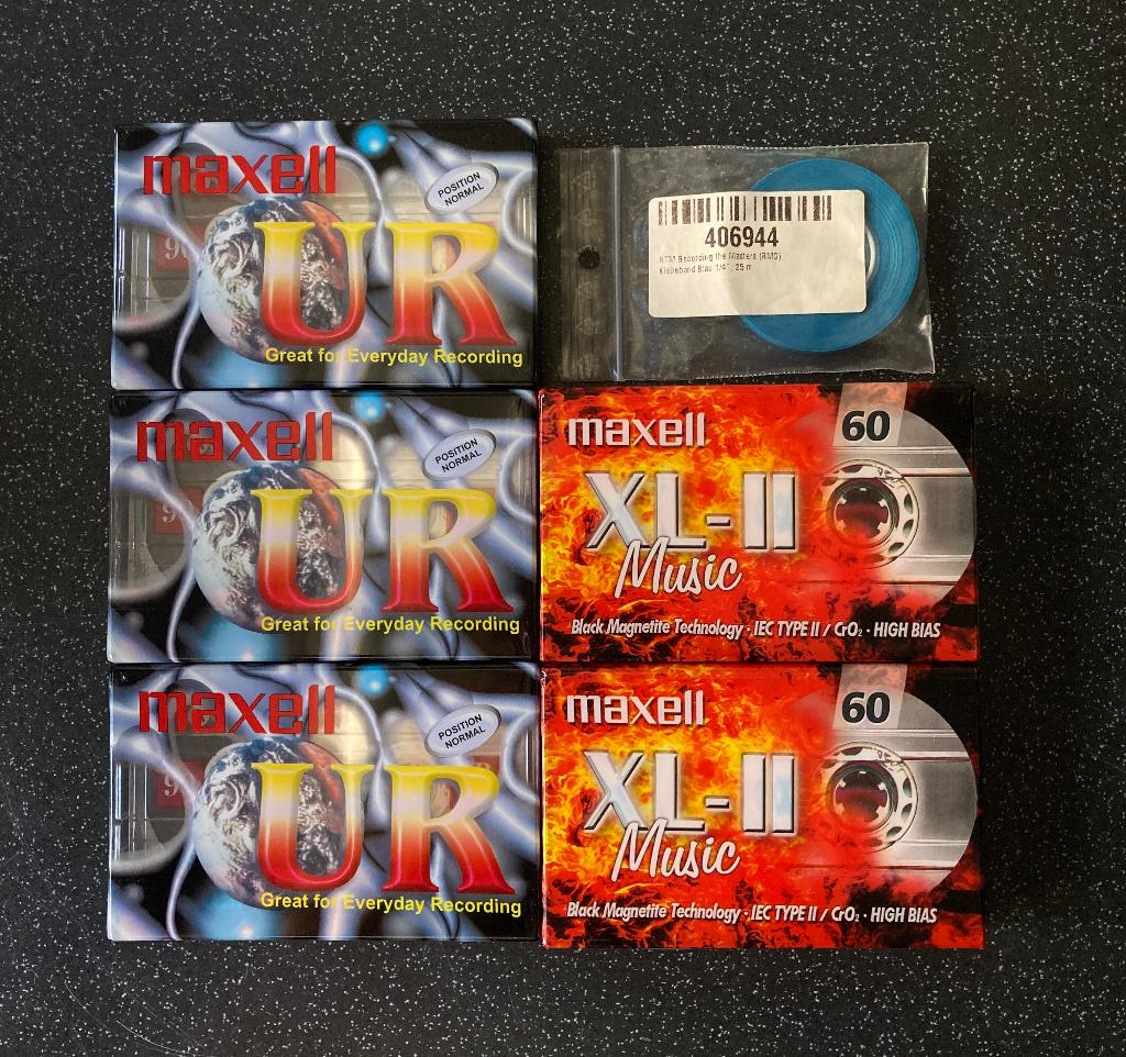 Maxell cassettebandjes en RTM Splicing Tape, Cd's en Dvd's, Cassettebandjes, 2 t/m 25 bandjes, Overige genres, Ophalen of Verzenden