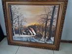 Winterlandschap met lijst 75x65, Ophalen of Verzenden