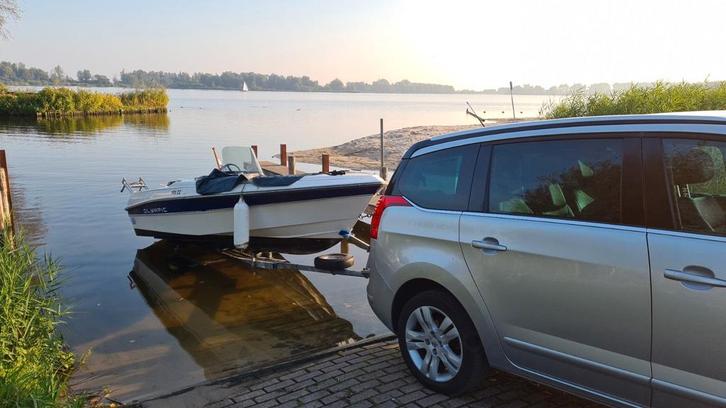 Olympic 400CC sportboot met buitenboordmotor en trailer, Watersport en Boten, Vis- en Consoleboten, Gebruikt, 10 tot 30 pk, 3 tot 6 meter