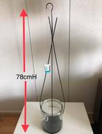 Hangbloempot H78cm, metaal/ glas. Nieuw met prijskaartje., Tuin en Terras, Bloempotten, Rond, Nieuw, Ophalen of Verzenden, Minder dan 25 cm