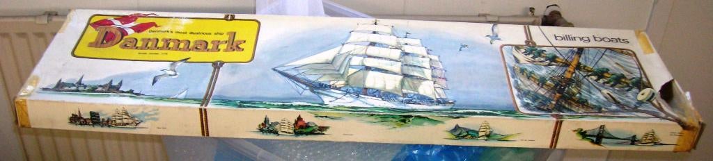Billing Boat: 3 master tall ship Danmark + beslagset - 1:75., Hobby en Vrije tijd, Modelbouw | Boten en Schepen, Ophalen of Verzenden