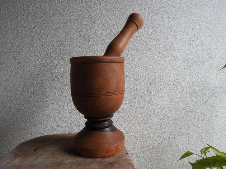 vijzel van hout, Huis en Inrichting, Keuken | Keukenbenodigdheden, Zo goed als nieuw, Ophalen of Verzenden