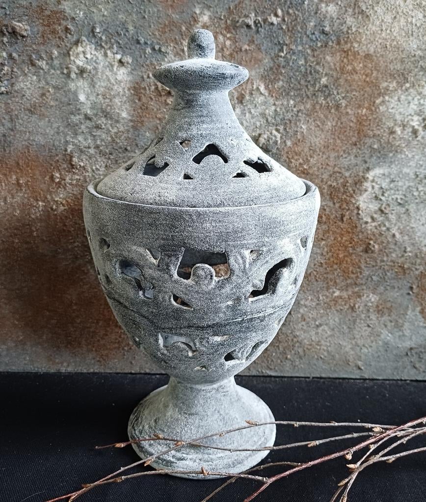 Windlicht landelijke stijl, Huis en Inrichting, Ophalen of Verzenden, Zo goed als nieuw, Hout, 25 tot 50 cm