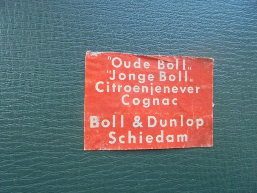 Oud lucifermerk Jenever Cognac BOLL & DUNLOP SCHIEDAM, Ophalen of Verzenden, Gebruikt, Luciferdoosjes of -merken
