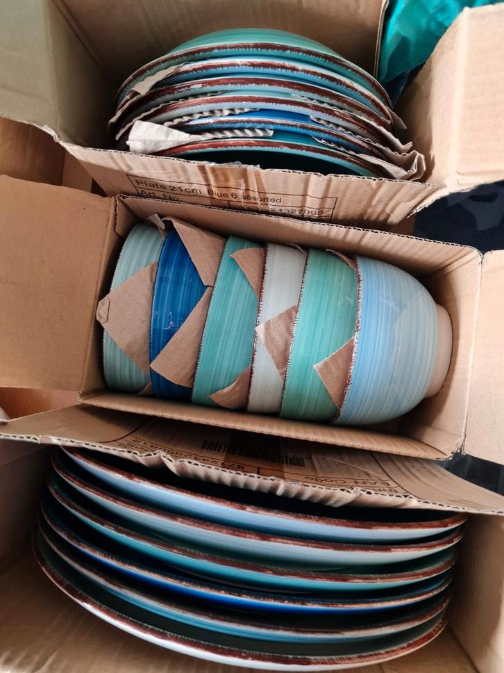 Tavola 18 delig serviesset ocean blue, nieuw in verpakking, Huis en Inrichting, Keuken | Servies, Nieuw, Bord(en), Overige stijlen