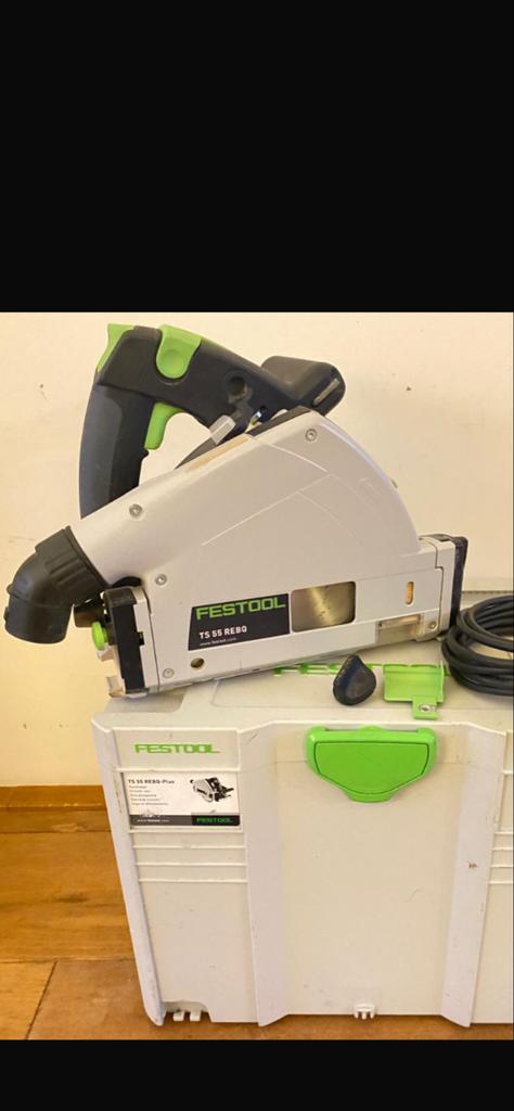 Festool TS 55 REBQ Invalzaag - Zeer nauwkeurig, Gebruikt, Invalzaag, Ophalen of Verzenden, 30 tot 70 mm