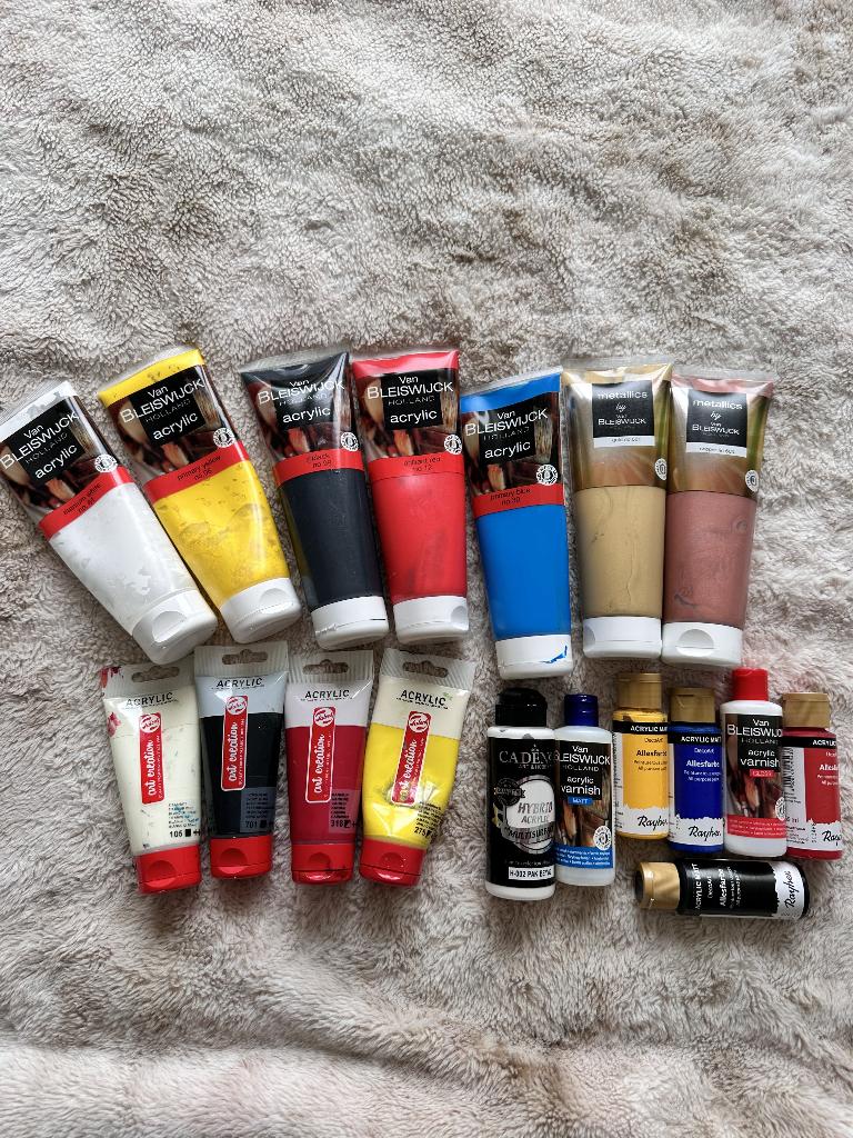 Diversen acrylverf, Hobby en Vrije tijd, Schilderen, Ophalen, Gebruikt, Acrylverf