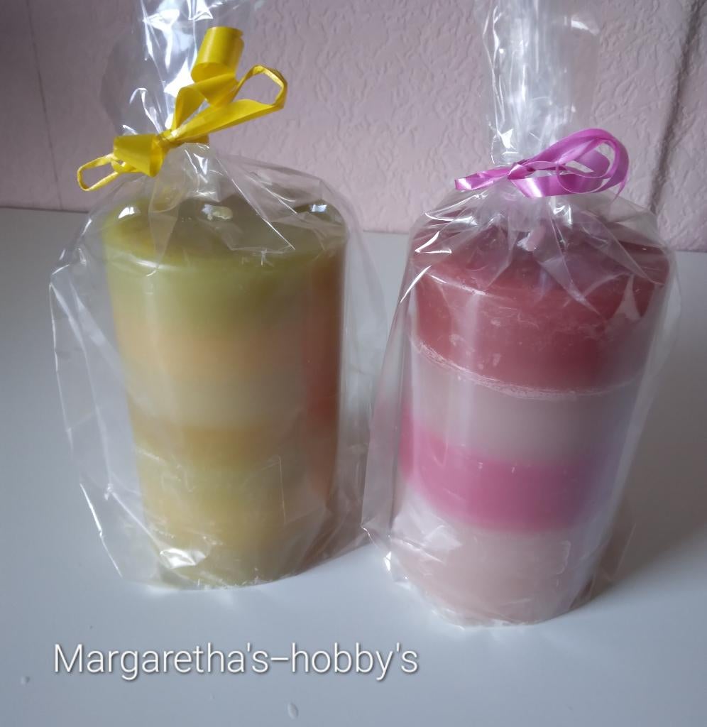 Stomp middel kaars (van 100% gerecycled kaarsvet), Overige materialen, Crème, Verzenden, Nieuw