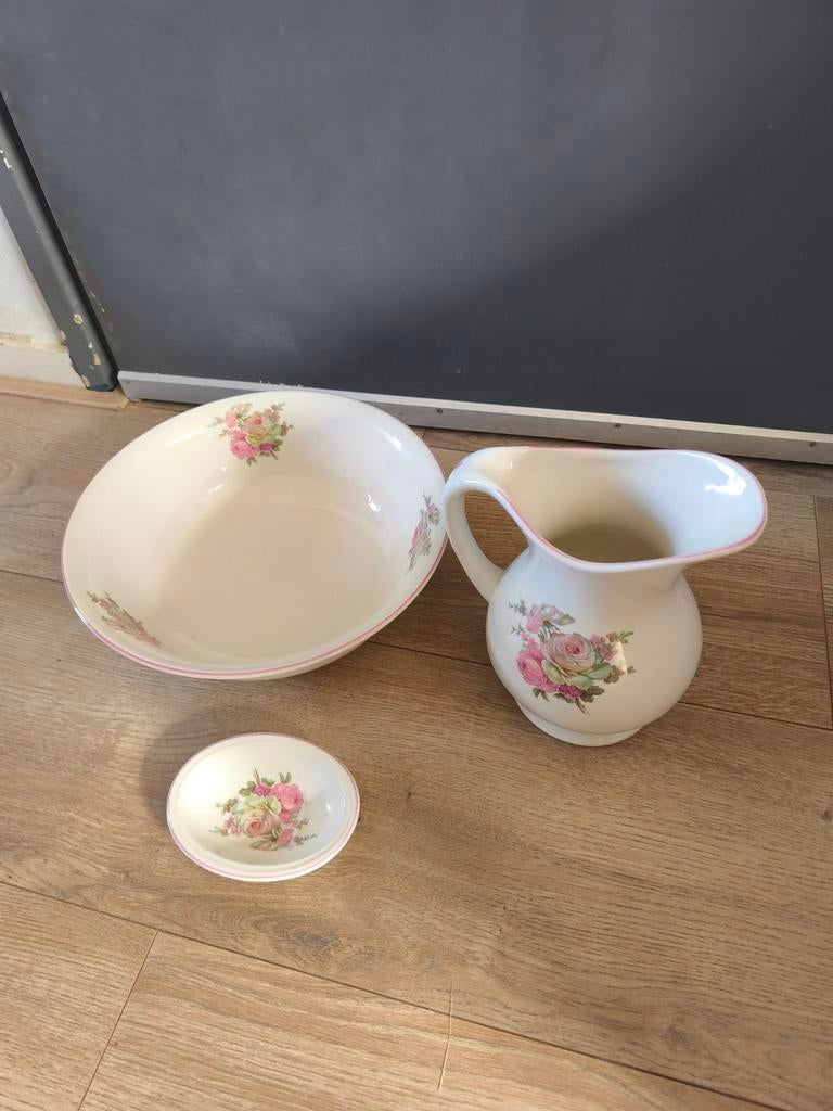 Brocante kaptafel set met rozen decoratie, Ophalen of Verzenden