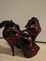 Pleaser DELIGHT-678LC Hoge Hakken Rood Zwart Maat 38 Nieuw, Pumps, Nieuw, Pleaser, Ophalen of Verzenden