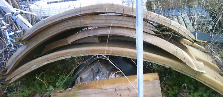 GRATIS 7x Gebogen polyester golfplaat, afdak, dakbedekking, Doe-het-zelf en Verbouw, Platen en Panelen, Gebruikt, Overige materialen