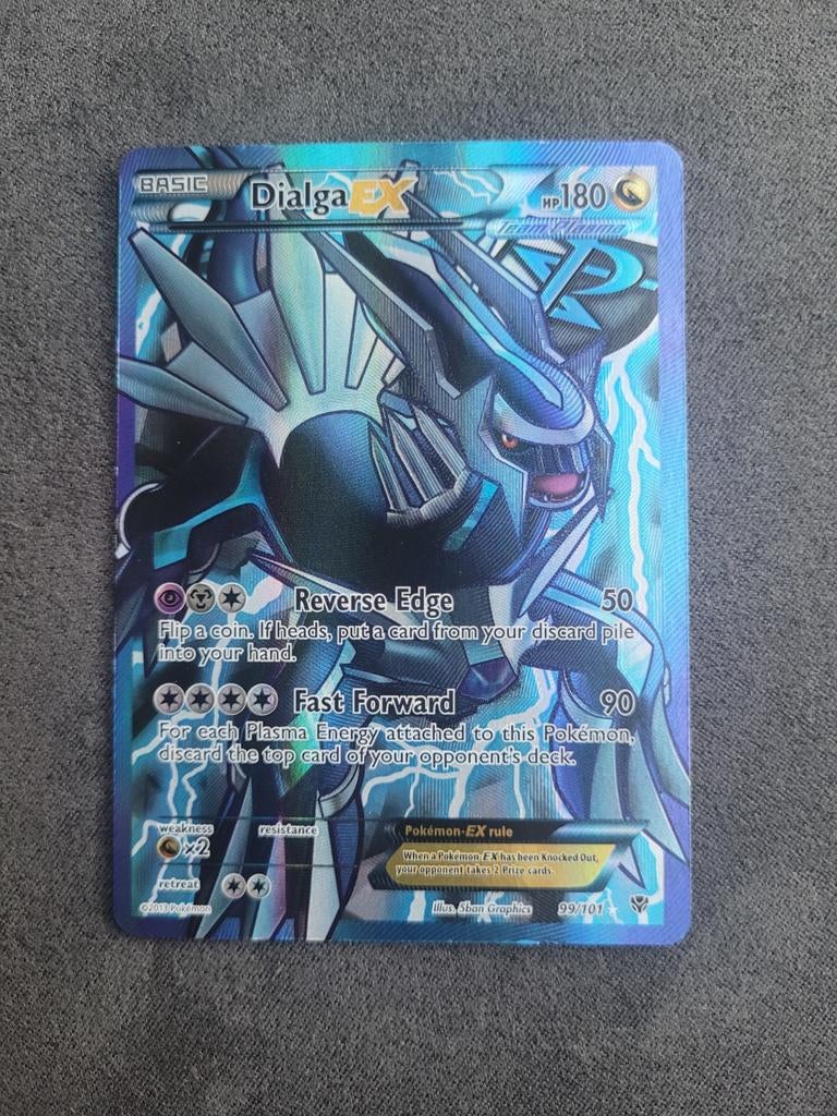 Dialga EX Plasma Blast 99/101 Pokémon Kaart Near Mint, Ophalen of Verzenden, Zo goed als nieuw, Losse kaart, Foil