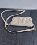 Crème crossbody tasje van leer, Overige merken, Gebruikt, Blauw, Ophalen of Verzenden