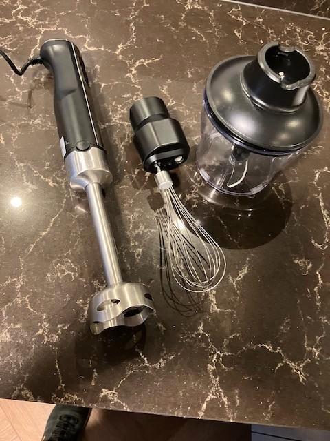 staafmixer met mengkom en garde, Witgoed en Apparatuur, Keukenmixers, Zo goed als nieuw, Minder dan 1 liter, 1 snelheid, Ophalen of Verzenden