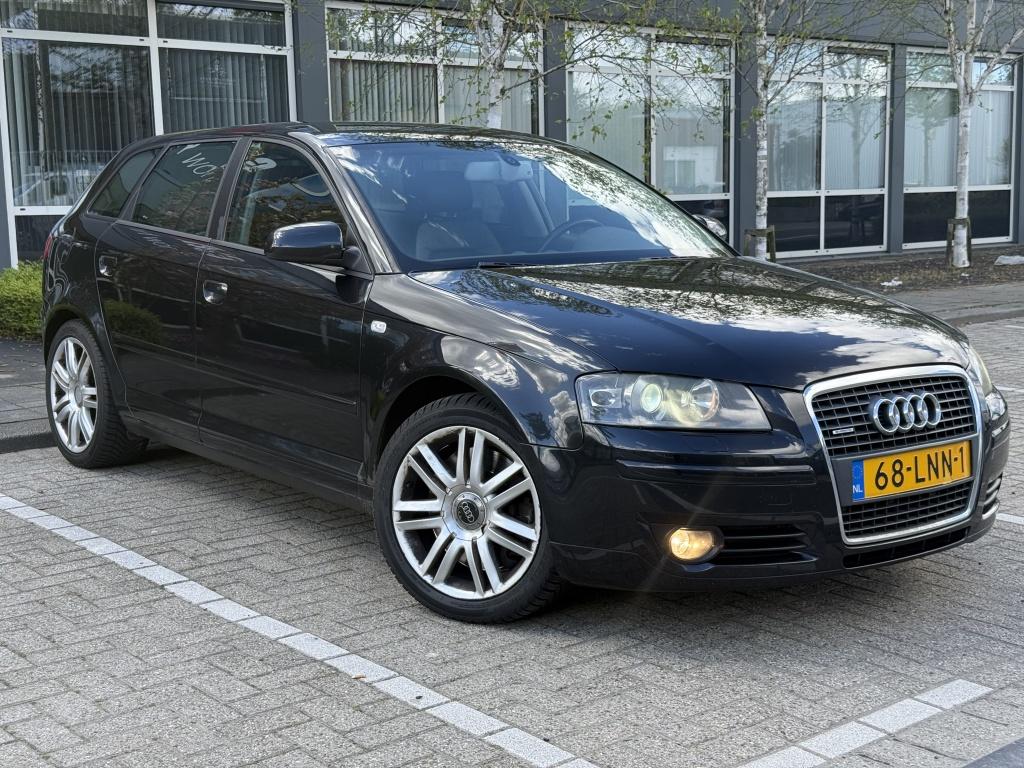 Audi A3 Sportback 3.2 V6 250PK Quattro Automaat Navi Bose Su, Gebruikt, 3189 cc, Zwart, 10 km/l