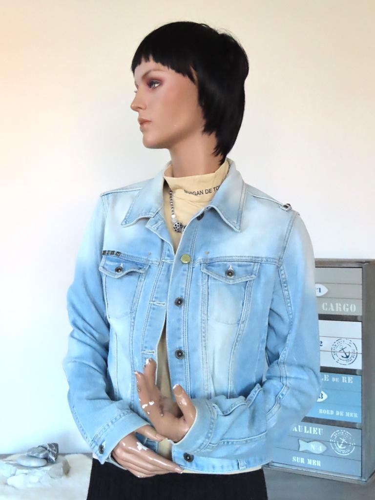 DEPT Jeans Jasje/Spijker Jasje Model Taurus met Studs M-L 40, Maat 38/40 (M), Blauw, Ophalen of Verzenden, Zo goed als nieuw