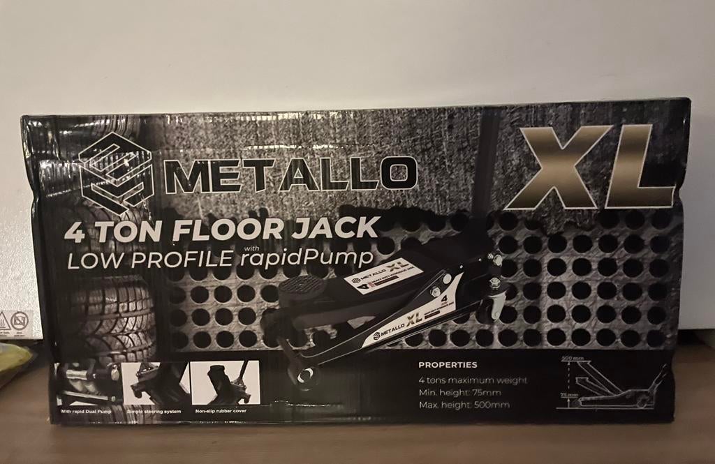garagekrik 4 tons Metallo/F-Tools extra laag quicklift nieuw, Garagekrik, Goedkoopste, Nieuw, Hydraulisch