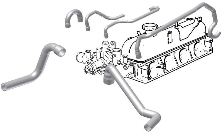 Volvo 340 B14 koelwaterslangen 1986-1991, Auto-onderdelen, Motor en Toebehoren, Volvo, Nieuw, Ophalen of Verzenden