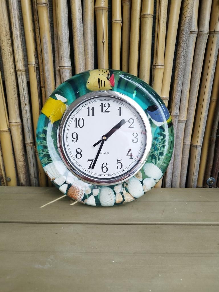 Vintage epoxy wandklok, Ophalen of Verzenden, Gebruikt, Wandklok